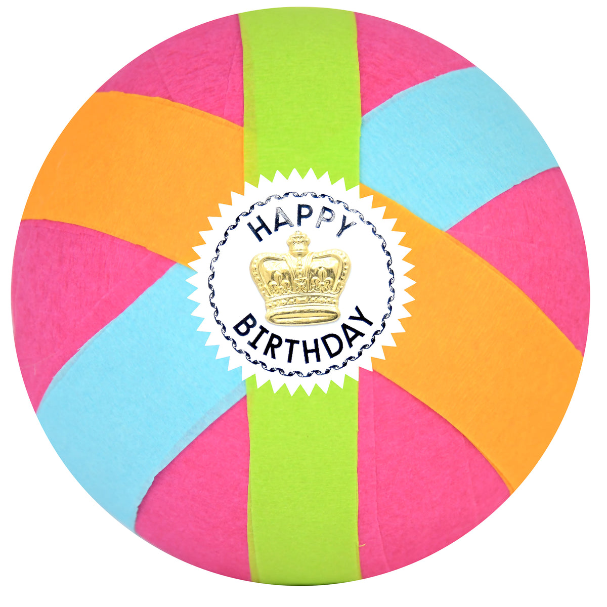 GIANT Surprise Ball Happy Birthday Stripes - 6”