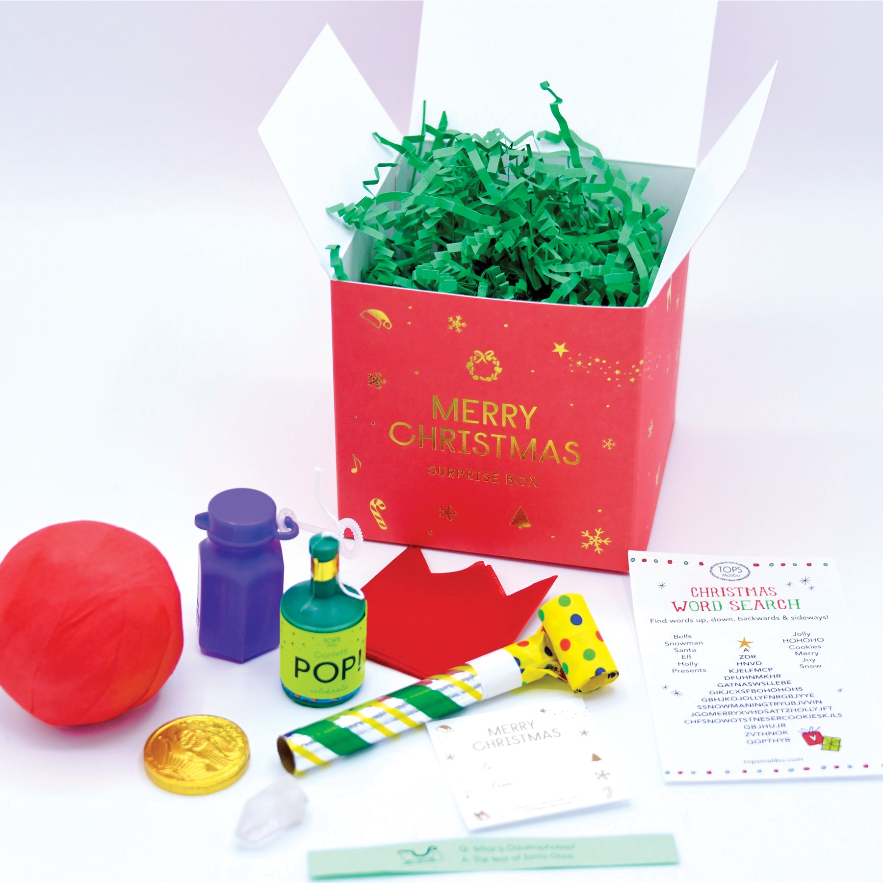 Merry Christmas Holiday Box with 7 Gifts - TOPS Malibu