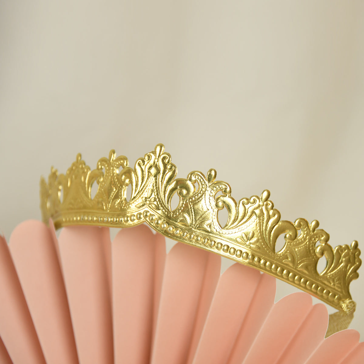 Gold Embossed Crown - with ribbon