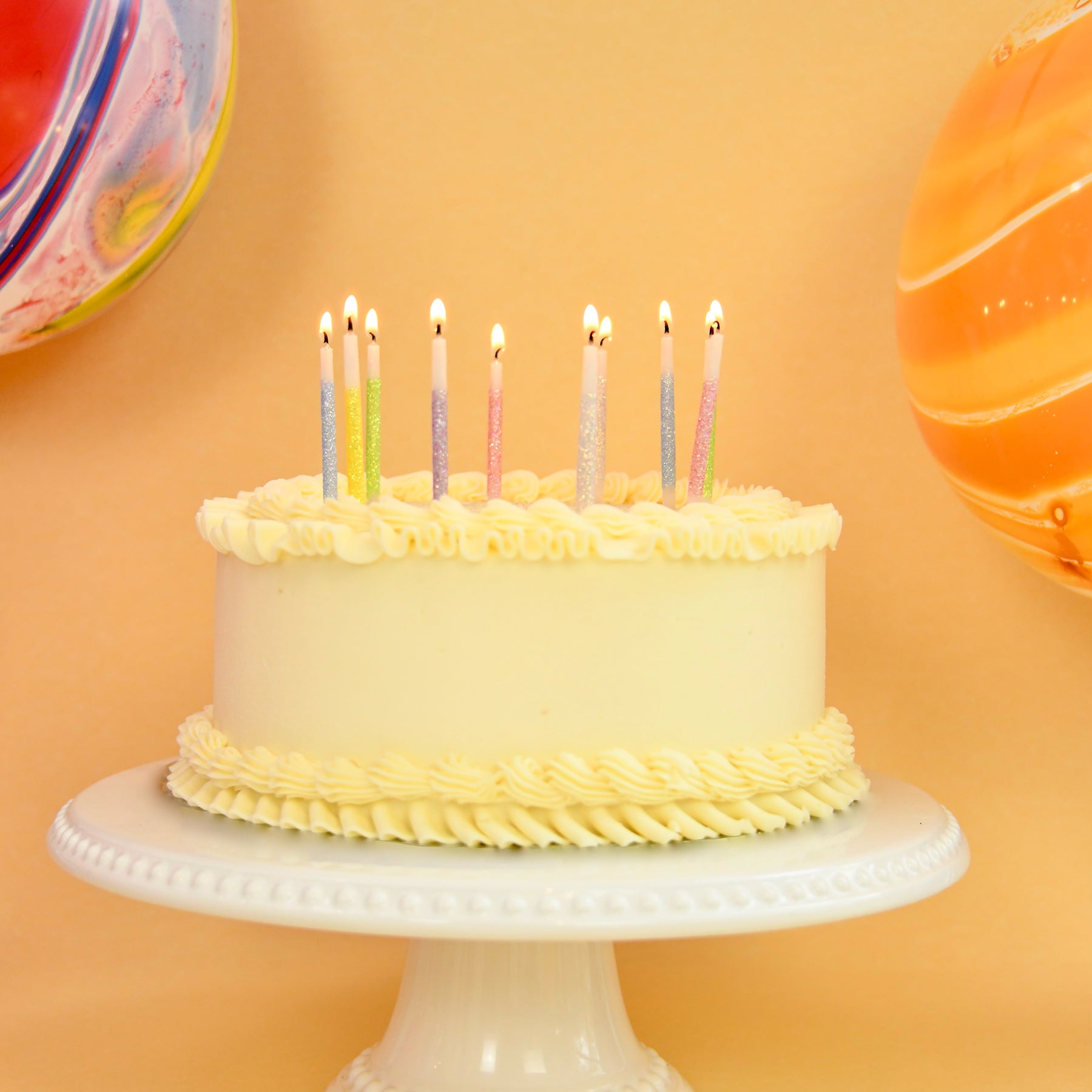 Glitter Wish Candles Beeswax Pastel - 3"