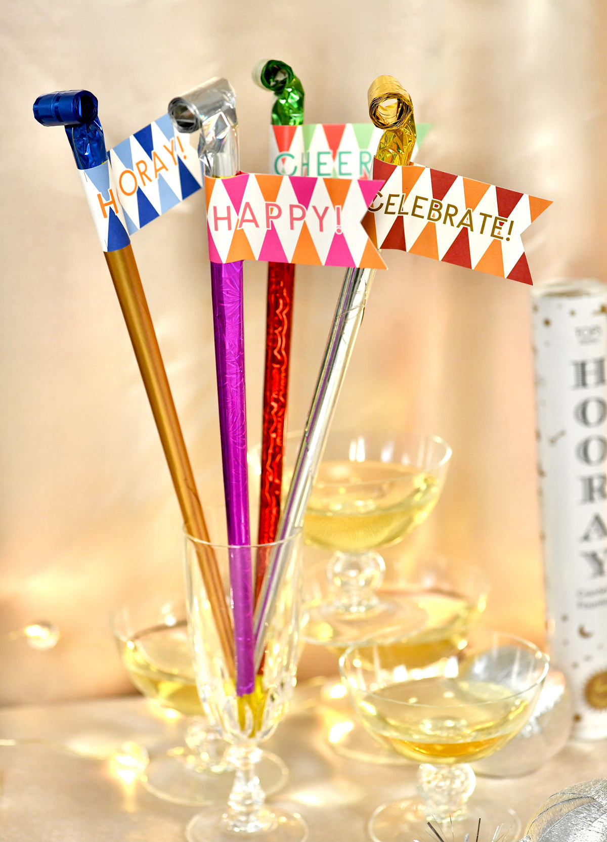 Long Stem 12&quot; Party Blowers Bouquet with Party Pennants