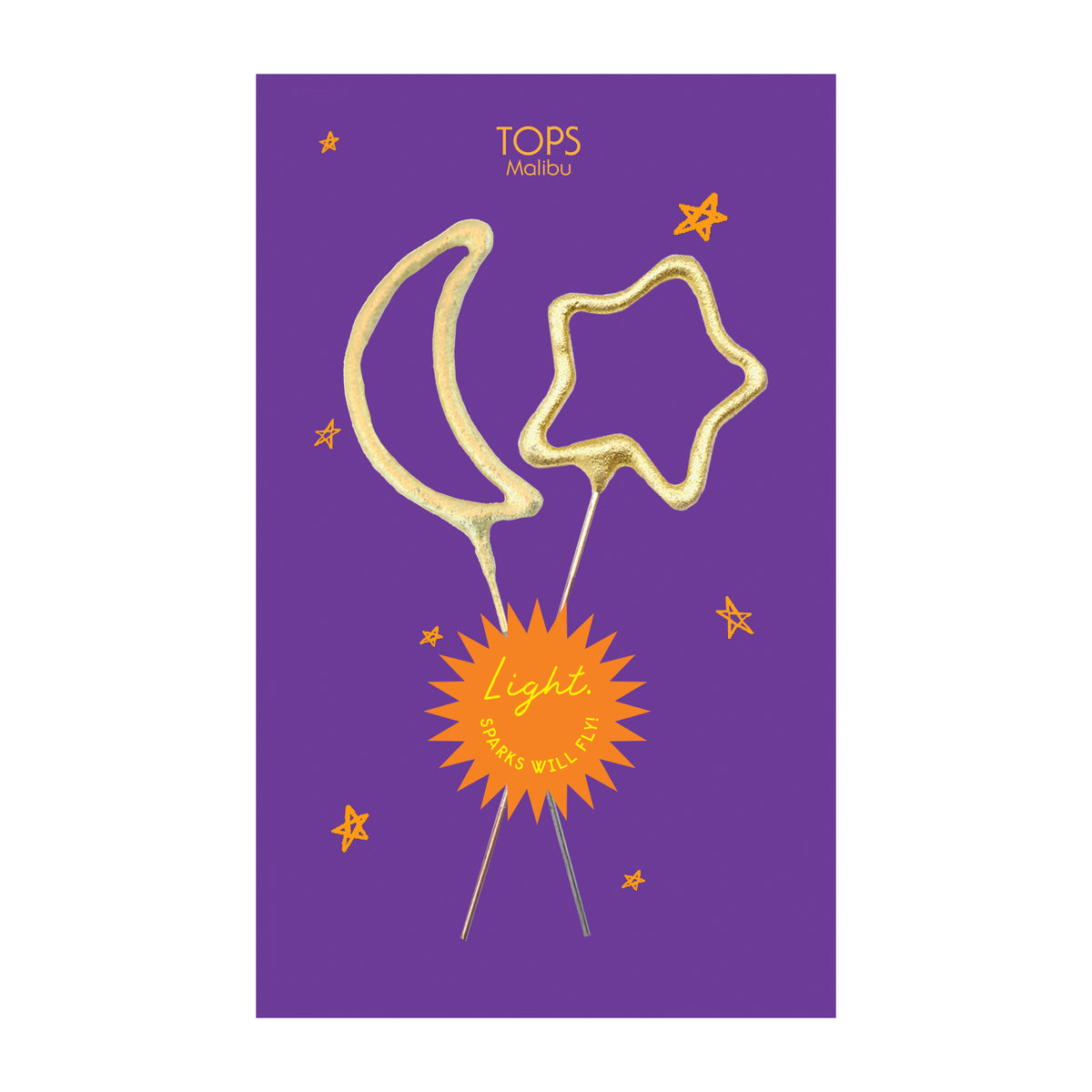 Sparkler Card Halloween Moon and Star