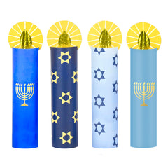 Amscan Hanukkah Table Decorating Kit - 4-Piece Menorah & Dreidel Centerpiece Set, Blue & Silver - View #5