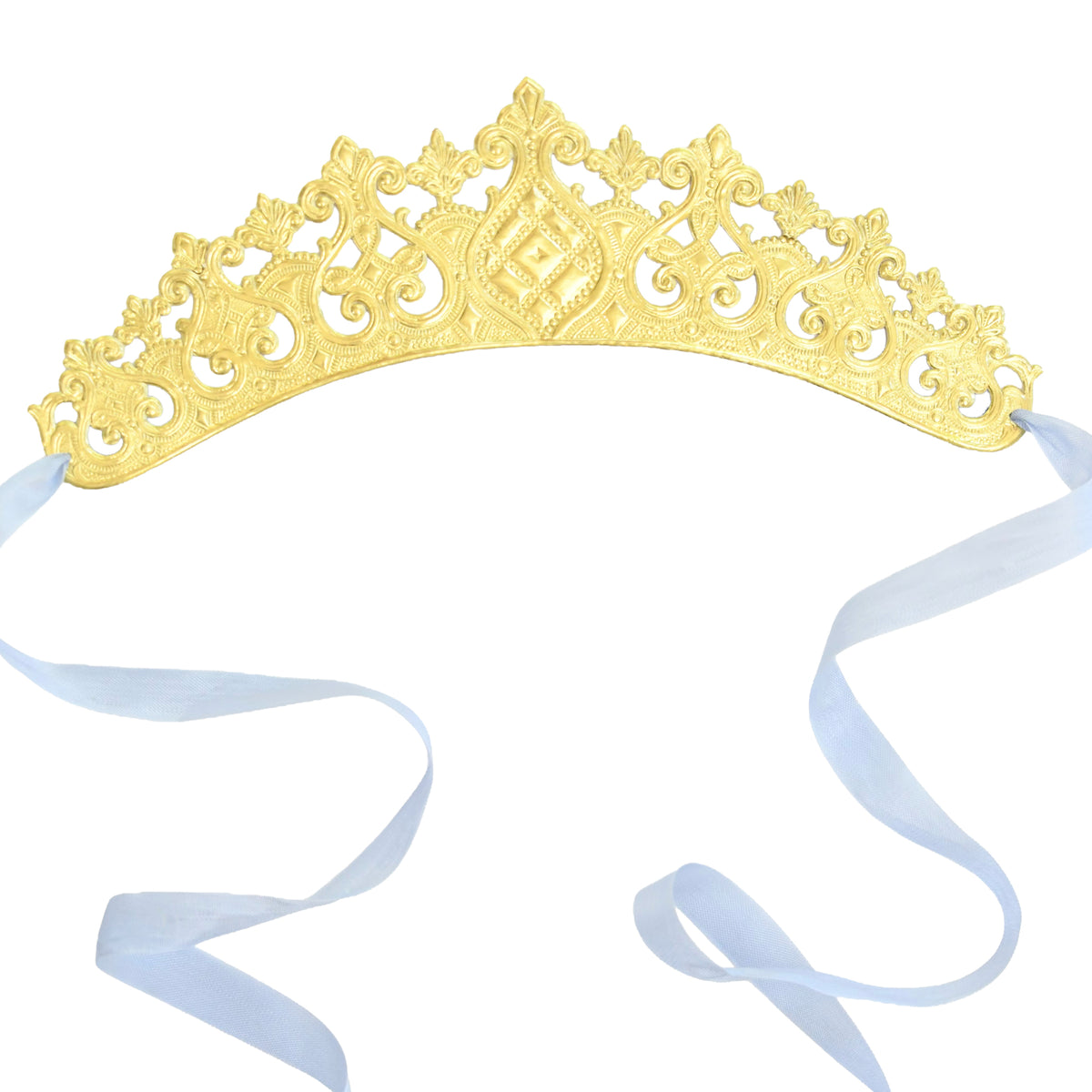 Gold Embossed Tiara - with ribbon