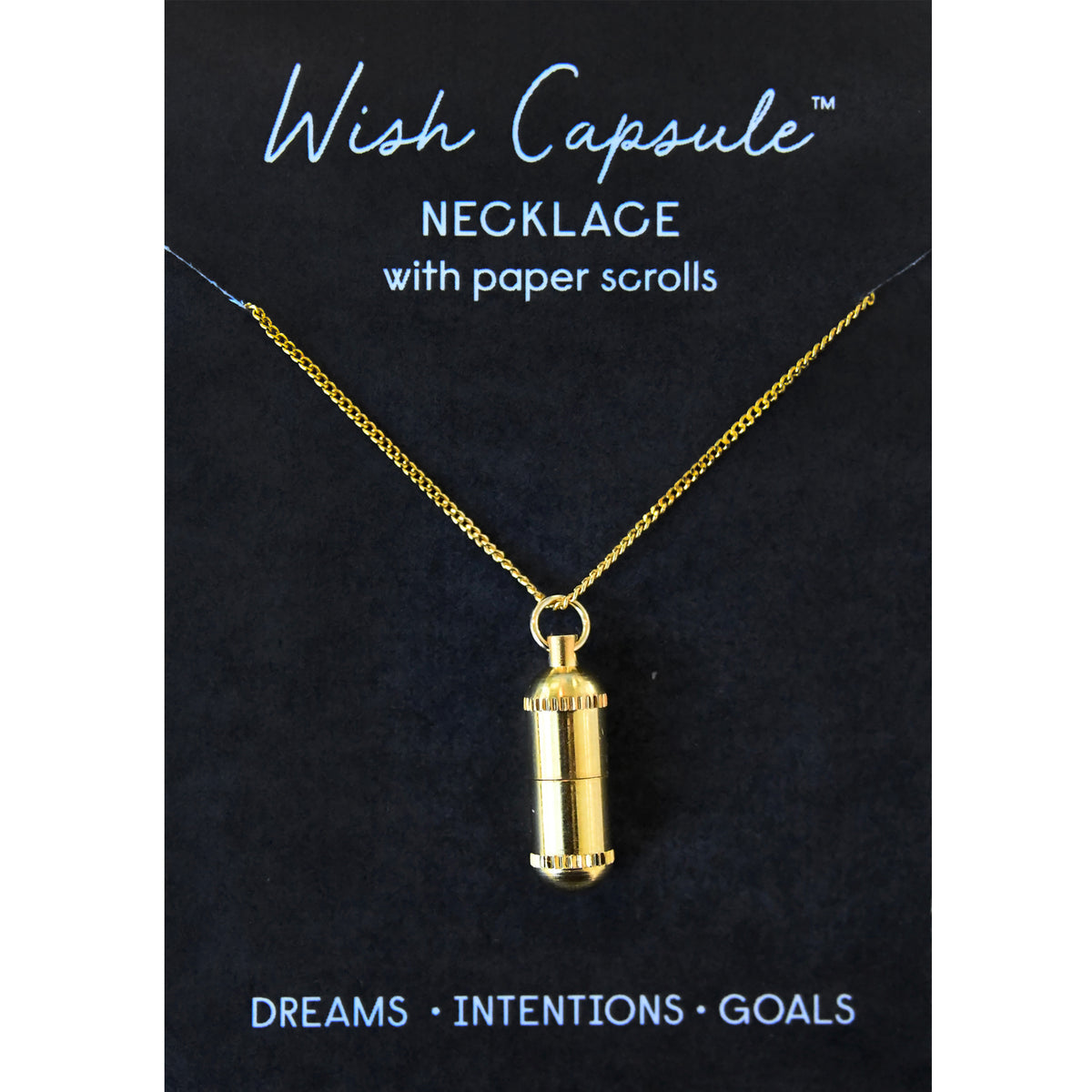 Wish Capsule Necklace - Gold w/Gold Chain