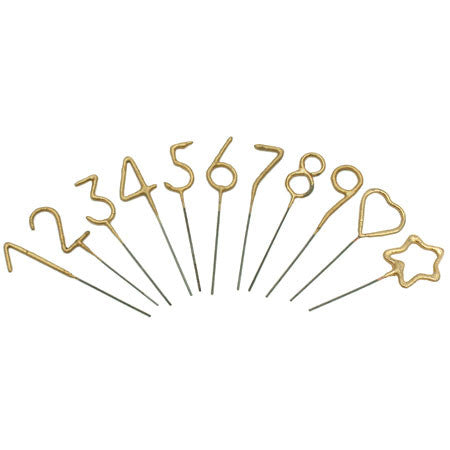 Mini Gold Number Sparklers 4" - TOPS Malibu