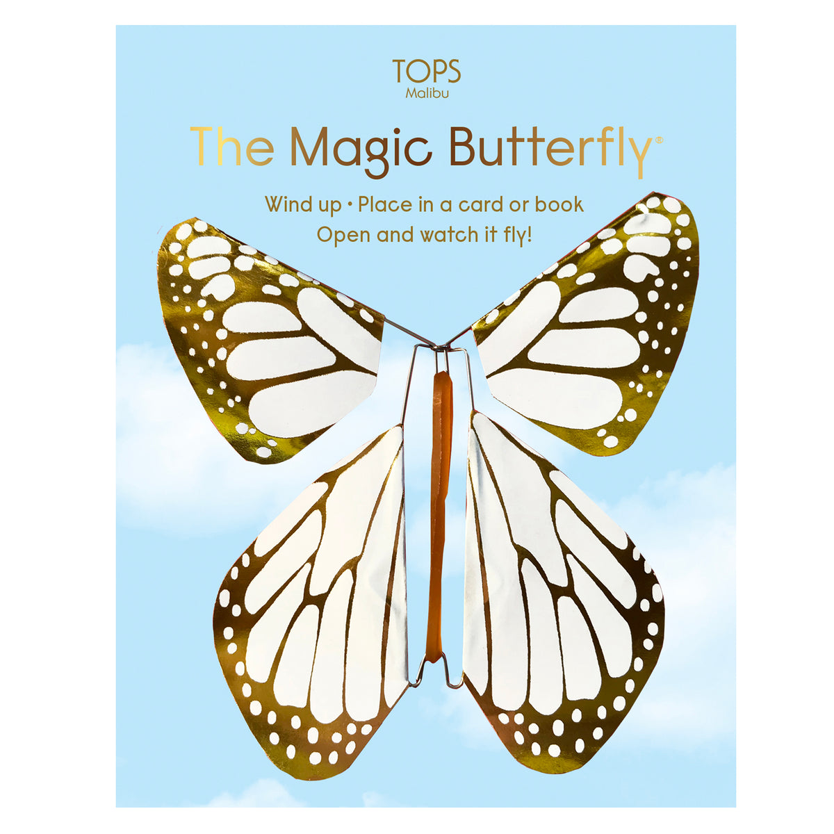 Flying Magic Butterfly™ - White/Gold Metallic