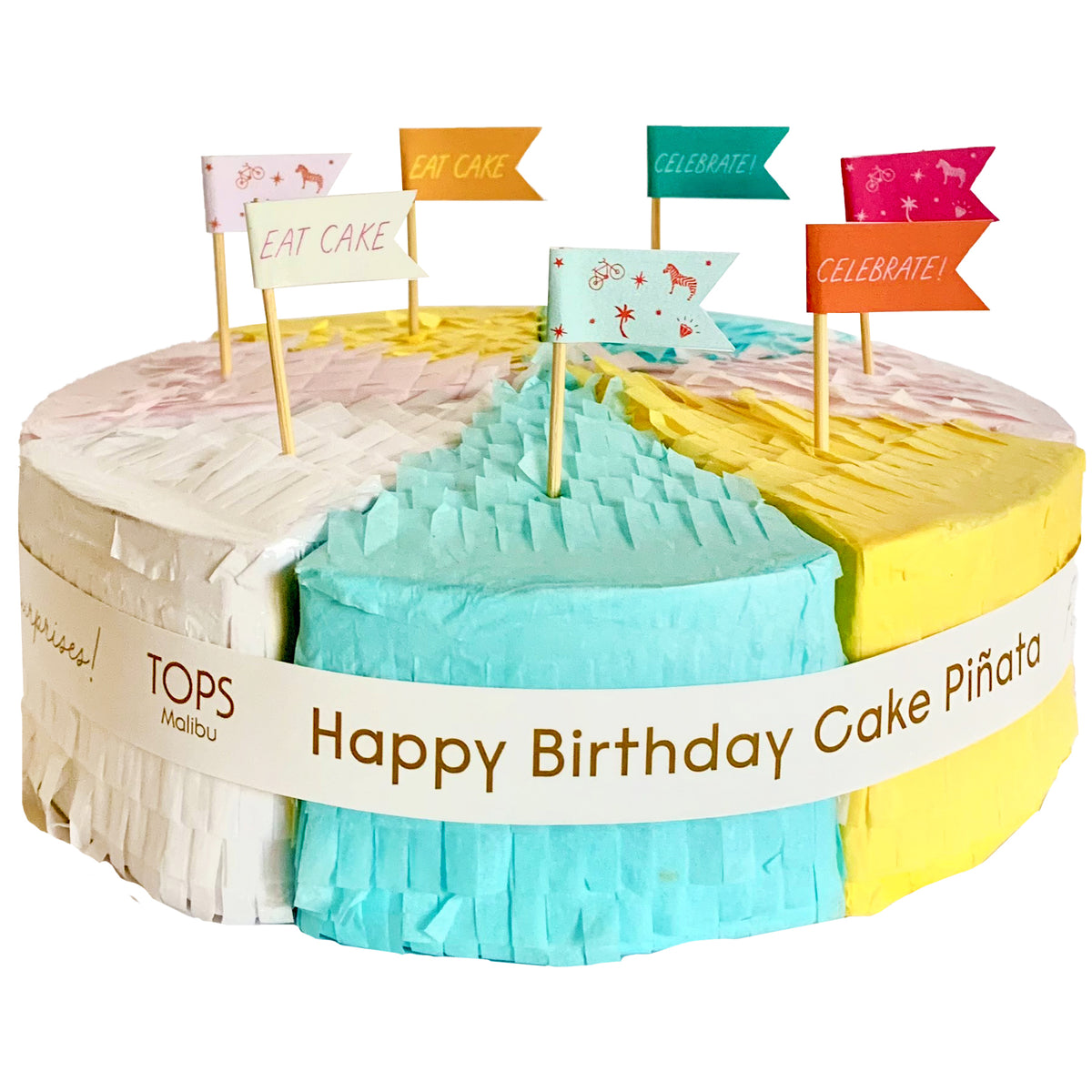 Cake Piñata - Happy Birthday Pastel w/ 7 Slices